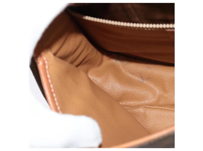 Céline CELINE Macadam Canvas Shoulder Bag PVC Leather Brown Gold Auth ep10815 Golden - view 20