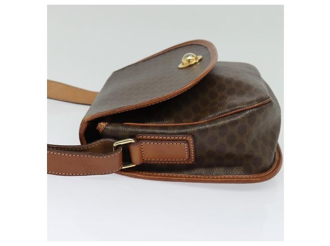 Céline CELINE Macadam Canvas Shoulder Bag PVC Leather Brown Gold Auth ep10815 Golden - view 3