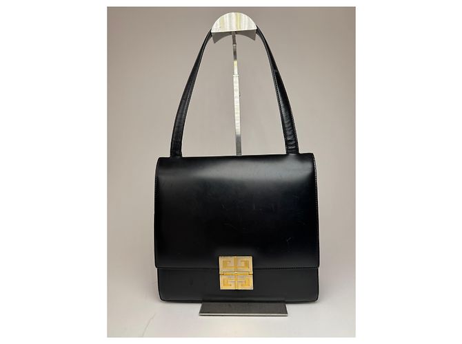 Vintage Givenchy 4G Handtasche aus lackleder schwarz - Ansicht 4