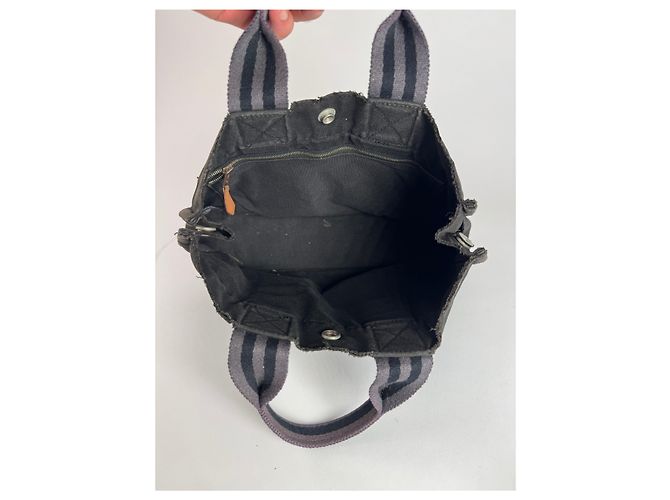 Hermès Vintage Hermes Mini Tote Bag aus Canvas Schwarz - Ansicht 2