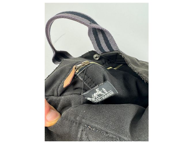 Hermès Vintage Hermes Mini Tote Bag aus Canvas Schwarz - Ansicht 4