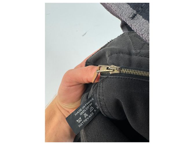 Hermès Vintage Hermes Mini Tote Bag aus Canvas Schwarz - Ansicht 5