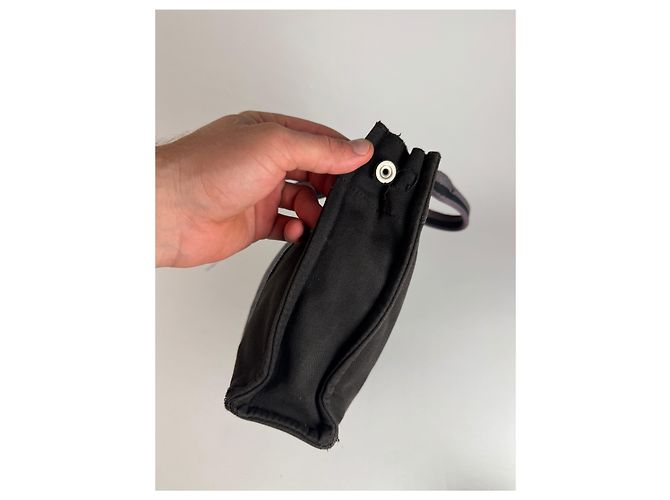 Hermès Vintage Hermes Mini Tote Bag aus Canvas Schwarz - Ansicht 6