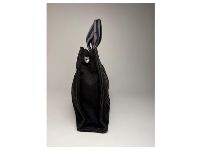 Hermès Vintage Hermes Mini Tote Bag aus Canvas Schwarz - Ansicht 8
