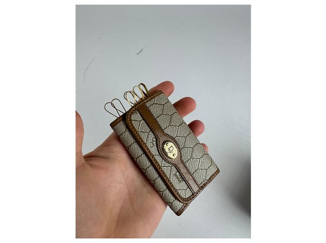 Vintage Dior Monogram Key Holder beige brown - view 3
