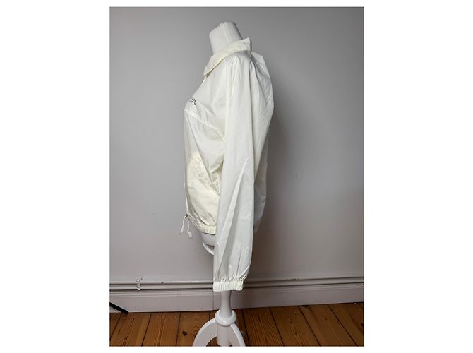 Vintage Balenciaga Polyester Blouson Weiß M - Ansicht 2