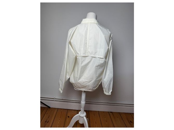 Vintage Balenciaga Polyester Blouson Weiß M - Ansicht 3