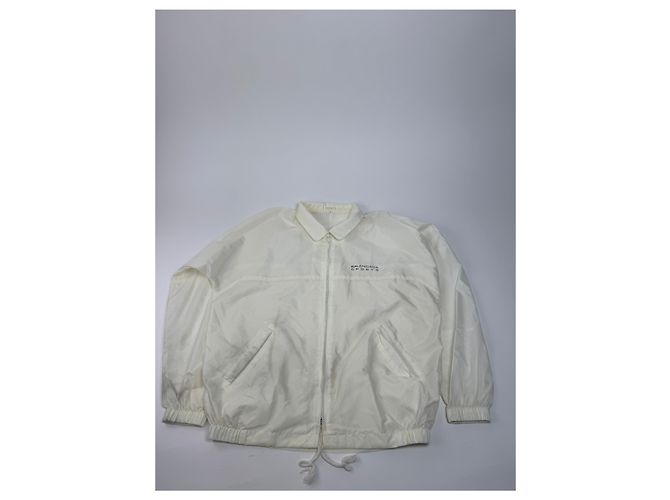 Vintage Balenciaga Polyester Blouson Weiß M - Ansicht 4