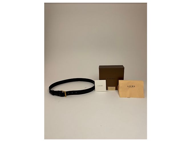 Vintage Loewe Madrid Ledergürtel schwarz - Ansicht 2