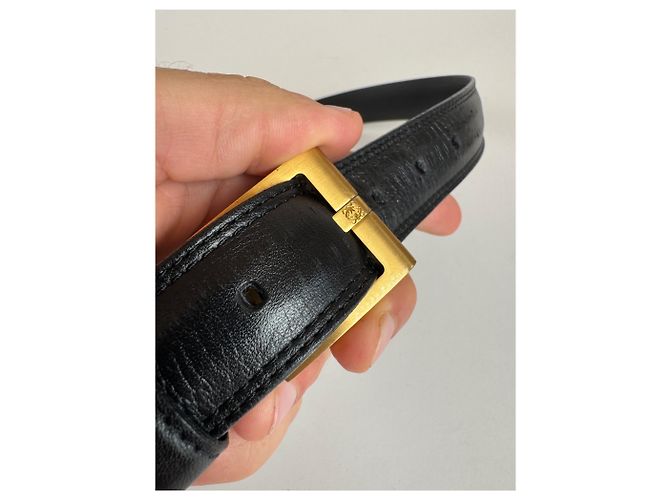 Vintage Loewe Madrid Ledergürtel schwarz - Ansicht 8