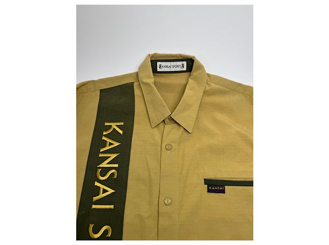 Autre Marque Camicia Vintage Kansai Yamamoto Gialla Nera L Verde - vista 6