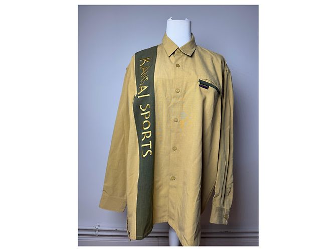 Autre Marque Camicia Vintage Kansai Yamamoto Gialla Nera L Verde - vista 7