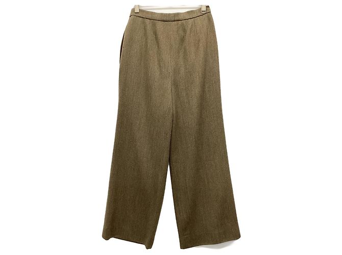Pantalones Chanel de lana marrón Castaño - vista 2