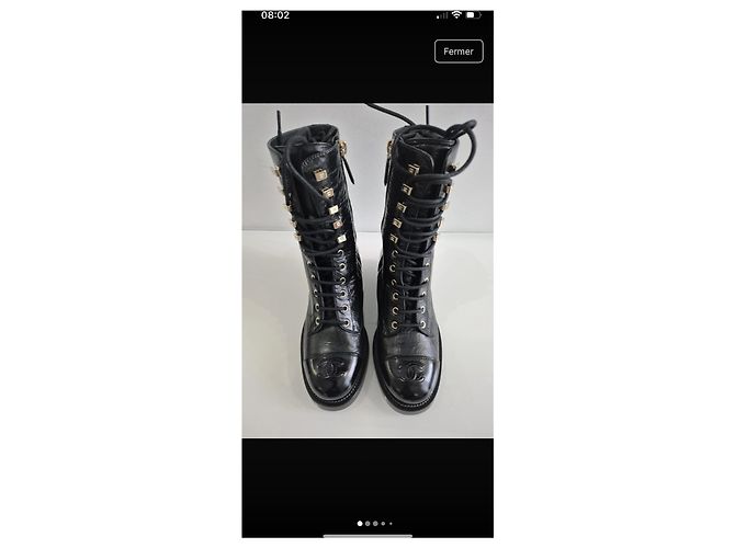 Botas Chanel de piel negra Negro - vista 2