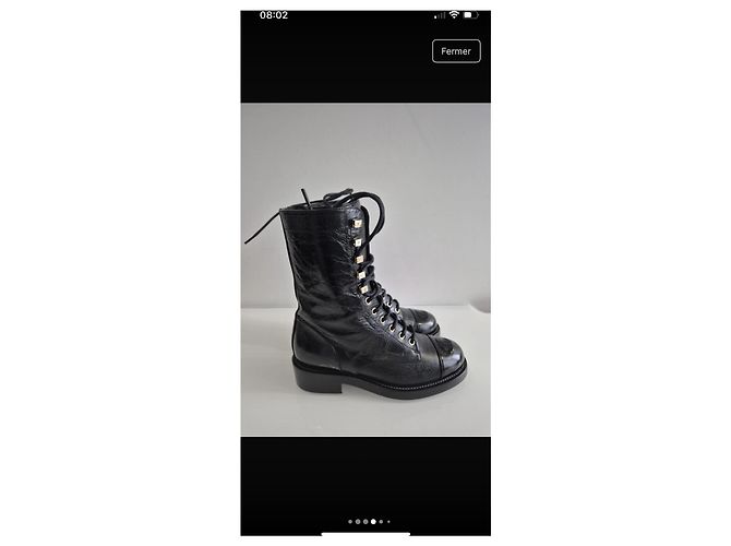 Botas Chanel de piel negra Negro - vista 3