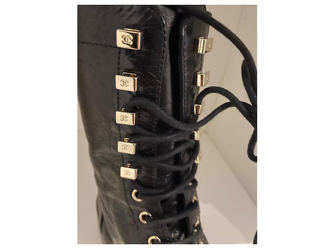 Botas Chanel de piel negra Negro - vista 6