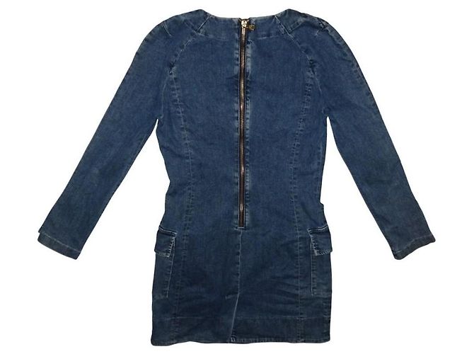 PIERRE BALMAIN LANGARMIGES DENIM-KLEID Blau - Ansicht 2