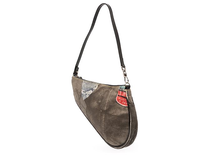 Saddle Pochete de denim impresso mini azul Dior Azul claro - vista 2