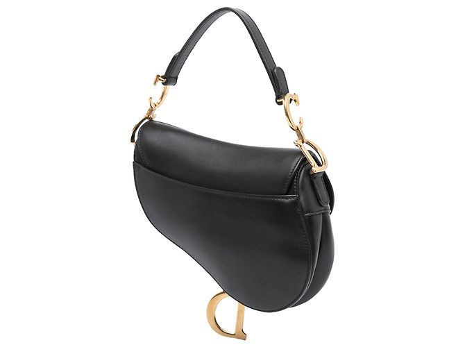 Borsa Saddle Mini Nera in Pelle di Vitello Liscia Dior Nero - vista 2