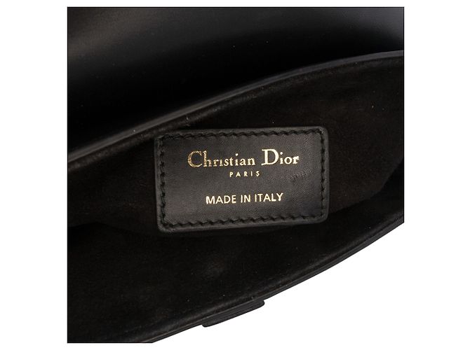 Borsa Saddle Mini Nera in Pelle di Vitello Liscia Dior Nero - vista 5