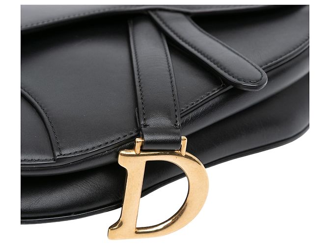 Borsa Saddle Mini Nera in Pelle di Vitello Liscia Dior Nero - vista 8