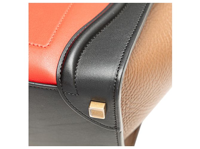 Luggage Céline Celine Roter Mikro-Tricolor-Leder-Reisetasche Mehrfarben - Ansicht 11