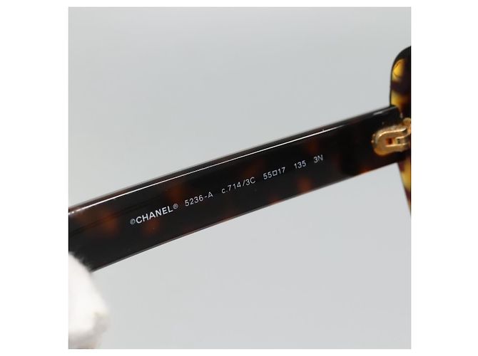 Occhiali da sole CHANEL Logo in plastica Marrone - vista 6