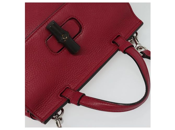 Gucci Bamboo Daily Top Handle Couro Medium Rosa - vista 7