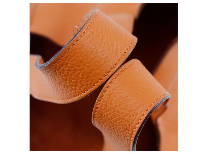 Hermès Picotin Lock Tasche Clemence GM Orange - Ansicht 5
