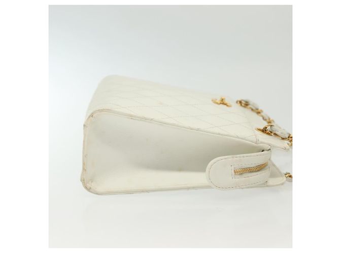 Borsa a Spalla Chanel CC in Caviar Trapuntato Bianco - vista 3