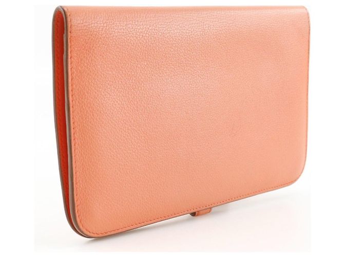 Billetera combinada Dogon Duo de cuero Hermès Rosa - vista 2