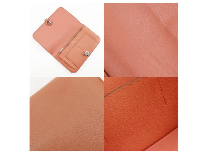 Billetera combinada Dogon Duo de cuero Hermès Rosa - vista 3