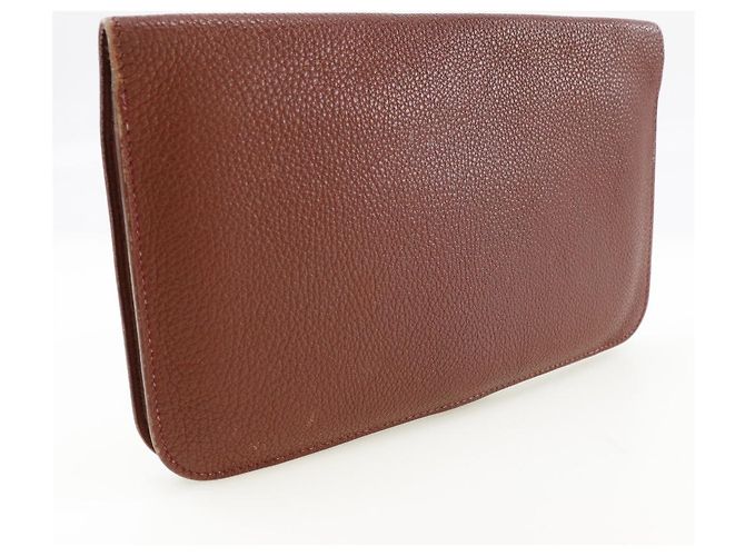 Billetera combinada Dogon Duo de cuero Hermès Burdeos - vista 2