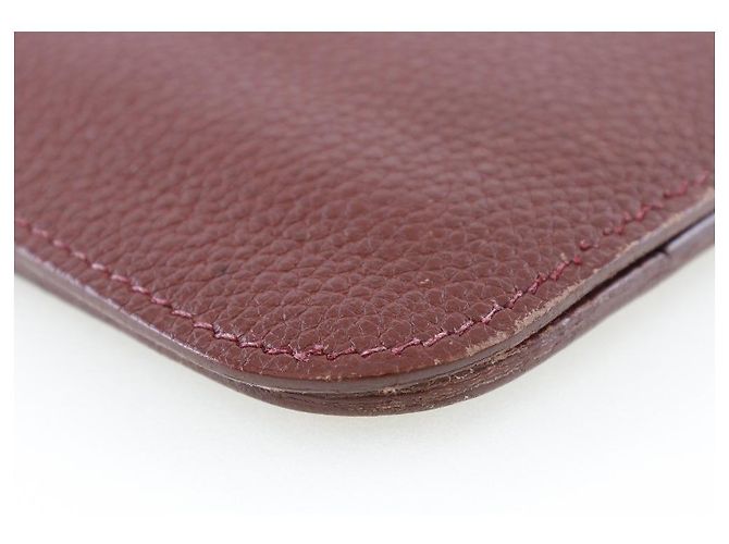 Billetera combinada Dogon Duo de cuero Hermès Burdeos - vista 6