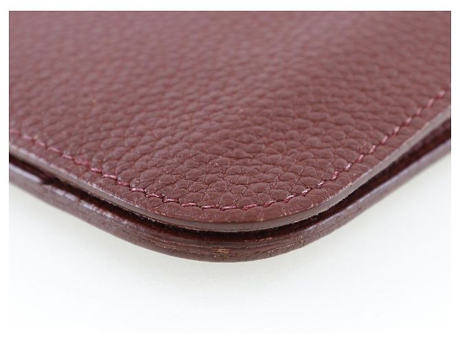 Billetera combinada Dogon Duo de cuero Hermès Burdeos - vista 7
