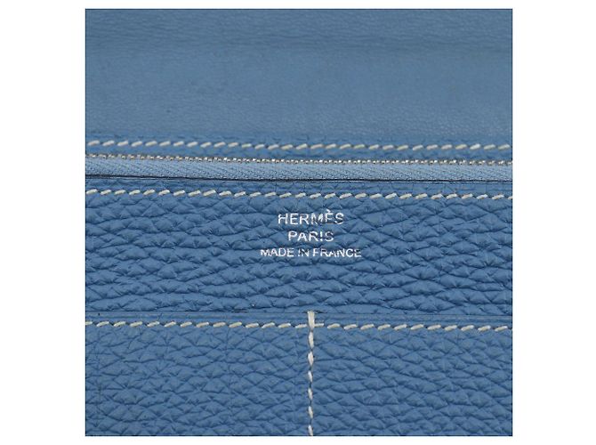 Billetera combinada Dogon Duo de cuero Hermès Azul - vista 5