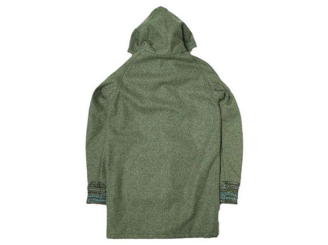 Autre Marque Abrigo de lana Melton SKOOKUM Verde Verde oliva - vista 2