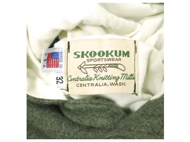 Autre Marque Abrigo de lana Melton SKOOKUM Verde Verde oliva - vista 3