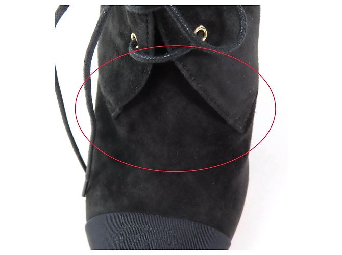 Chanel COCO Mark Wildleder Stiefeletten Schwarz - Ansicht 13
