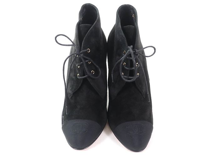 Chanel COCO Mark Wildleder Stiefeletten Schwarz - Ansicht 3