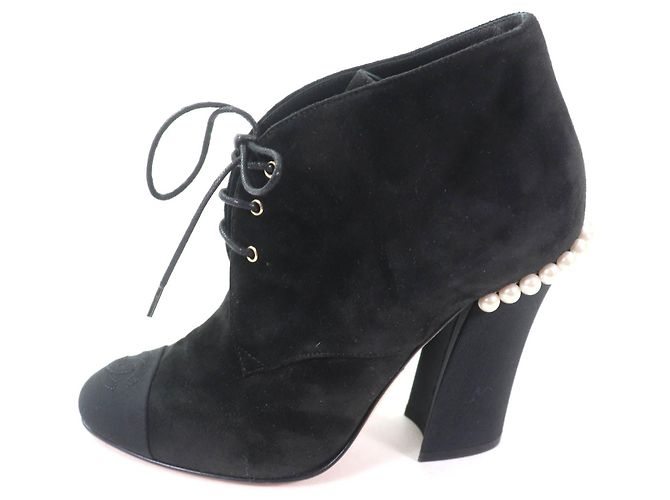 Chanel COCO Mark Wildleder Stiefeletten Schwarz - Ansicht 4