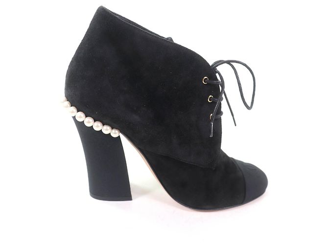 Chanel COCO Mark Wildleder Stiefeletten Schwarz - Ansicht 5