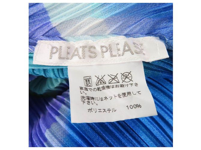 Issey Miyake Wasserfarben Polyester Kleid PLEATS PLEASE Blau - Ansicht 5