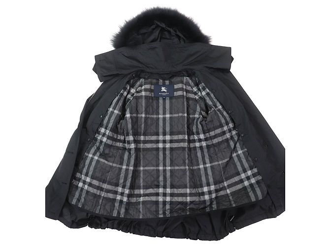 Abrigo acolchado con capucha de piel de Burberry London Negro - vista 4