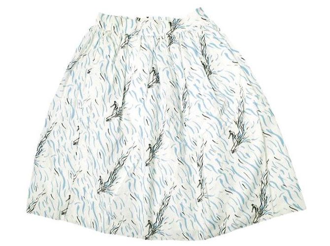 Autre Marque Falda de algodón con estampado Surf Carven Blanco - vista 2