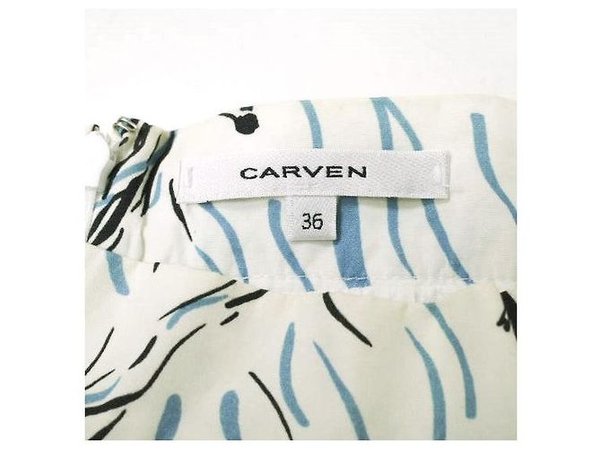 Autre Marque Falda de algodón con estampado Surf Carven Blanco - vista 3