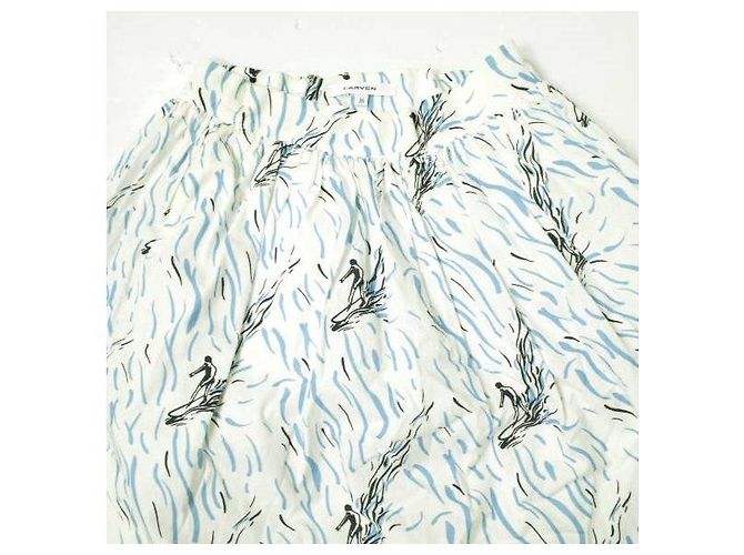 Autre Marque Falda de algodón con estampado Surf Carven Blanco - vista 4