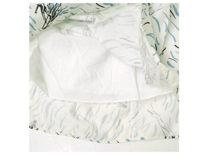 Autre Marque Falda de algodón con estampado Surf Carven Blanco - vista 9