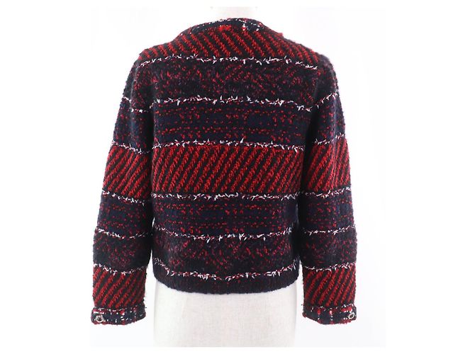 Chaqueta de cachemira tweed COCO Mark de Chanel Roja - vista 3