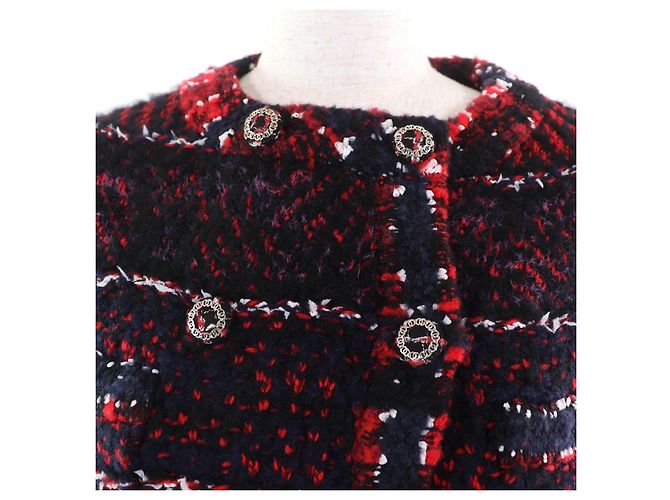 Chaqueta de cachemira tweed COCO Mark de Chanel Roja - vista 4